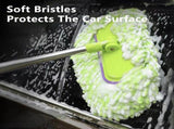 Car Wash Mop Soft Bristle Brush with Telescopic Long Pole - Adjustable Car Cleaning Tool for Auto V1366-AZ2-W-13001
