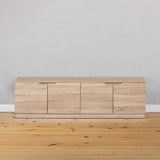 BUCHAREST TV UNIT- NATURAL OAK - FLUTED - PULL BRASS V164-ECS12SF03G