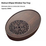 Oval Kungfu Bamboo Tea Tray Table Box with Water Storage for Gongfu Tea Set V1192-AZ-W-2549
