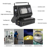 Portable Camping Gas Heater Outdoor Heating Stove Gas Baking Hunting Warmer AU black V201-QNL0002BL8AU