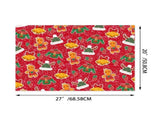 Gift Wrapping Paper Style WZ025 - Red & Green Reindeer & Gingerbread Man Design V1192-D62