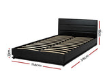 Artiss Bed Frame King Single Size LED Gas Lift Black LUMI BFRAME-G-LED-LUMI-KS-BK-ABC