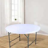 Round Fitted Tablecloth 60 Inch Stretch Polyester Table Cover Washable Elastic Table Topper for V1366-AZ2-W-16516