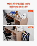 Scrapbook Rolling Storage Cart 6-Tier Large Capacity with 6 Clear Cases Black V952-JTZCCHTZ6CJT66C1SV0