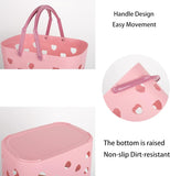 2 Pack Portable Shower Caddy Tote Plastic Storage Basket with Handle Box Organizer Bin for Bathroom, V1258-DP02-F-959