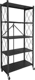 CARLA HOME 5-Tier Foldable Storage Shelf with Wheels for Kitchen, Garage, Pantry or Basement LSB-36142