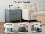 Artiss 2X Bedside Table 2 Drawers Bedroom Storage Nightstand Green FURNI-G-BS-01-GNX2