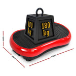 Everfit Vibration Machine Platform Vibrator Resistance Rope Home Fitness Red FIT-H-VP-ROUND-RD