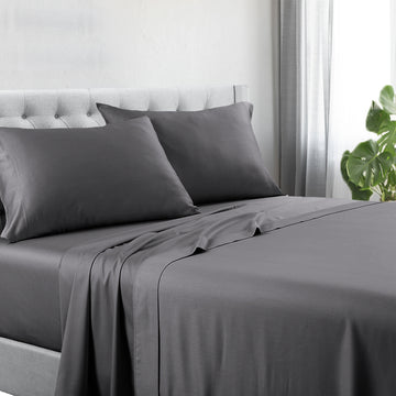1200tc hotel quality cotton rich sheet set mega king charcoal V517-1200CRSS-MKCHA