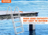 Dock Ladder, Removable 4 Steps, 350 lbs Load Capacity, Aluminum Alloy Pontoon Boat Ladder with 4'' V952-MTXTCXSJFHXJDMGF9V0
