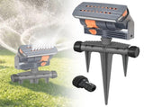 Upgraded 16-Nozzle Oscillating Sprinkler with Water Timer Automatic 360&deg Rocking Garden Sprinkler, V1192-AZ-W-26284