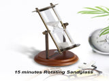 15 Minutes Metal Rotating Sand Glass Timer Clock Hourglass Table Ornament Home Decor Gift V1294-YM0901-JYB02030