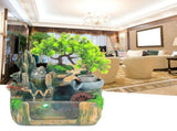 Tabletop Fountain Small Rockery Waterwheel Desktop Fish Container Indoor Fengshui Decor V1294-YM0901-3111200203511