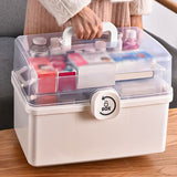 Medicine Storage Box Plastic Multi Layer Large Capacity Medicine Cabinet for Household White V1294-YM0716-3117220183215