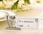 50 Piece Pack of Wedding Name Card Place Stand Silver LOVE Letters - Wedding Anniversary or V382-SILLOVELETTERSTANDX50