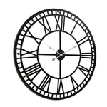 Artiss 60cm Wall Clock Large Roman Numerals Metal Black WC-IRON-191060-BK