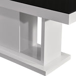 Dining Table in Rectangular Shape High Glossy MDF Wooden Base Combination of Black & White Colour V43-DT-ESPR-B&W