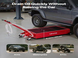 Low Profile Oil Drain Pan, 75.7 L Capacity, Rolling Oil Drain Pan with Manual Pump, 2.2 m Hose & T V952-SDWSPYCJS20GXVX4S001V0