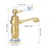 Stylish Antique Gold Brass Basin Faucet Hot and Cold Water Tap for Hotel Home Bathroom Use V1294-YM0901-3112200061411