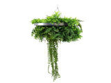 Silver Framed Roof Hanging Disc With Draping Life-Like Plants UV Resistant 40cm V637-DP88000S