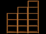 3 Piece Bamboo Adjustable Shelf Set Bookcase Display Storage Rack Stand V63-838791