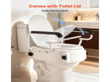 Raised Toilet Seat with Arms, 136.1 kg Load Capacity, 3-Level Adjustable Height, Widened Commode V952-FSSFSJGMTZDDNO6QU001V0
