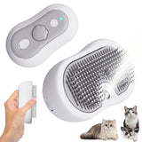 White Grey Pet Spray Grooming Comb 2pcs, Anti Flying Cat Hair Massager Brush V1221-XM-LB419-GM30