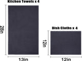 Homaxy 100% Cotton Kitchen Towels and Dishcloths Set and Terry Kitchen V1258-DP02-F-202