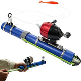 Catapult Fishing Rod, Compact Rocket Launcher Fishing Pole with Fishing Reel Combo for Saltwater & V1366-AZ2-W-11630