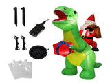 Santaco Christmas Inflatables Outdoor Santa Claus Riding Dinosaur Lights Dcor INFL1046