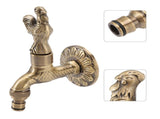 Antique Carved Faucet Bronze Copper Carp Retro Anti Rust Outdoor Garden Tap for Toilet G1/2in V1294-YM0717-3112220066812
