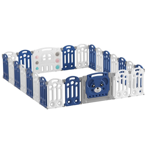 Keezi Kids Baby Playpen 24 Panels Safety Gate Toddler Fence Barrier Play Game BP-C-2622-BL