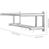 Wall Mounted Shower Organizer No Drill Shower Shelf Hooks Adhesive Wire Basket Bathroom Storage V1192-AZ-W-31089