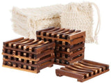 40PCS Soap Holder Set, 10 Wood Soap Dishes with Clear Moisture-Resistant Coating and 30 Cotton Linen V1369-AZ3-W-08735