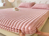 Velvet Fleece Fitted Sheet Bed Sheet, Plain Thermal Warm Bedding, Flannel Fitted Sheet, Super V1189-WXFWAL-20260319-00918