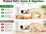Elevate Your Pets Dining Experience with a Natural Pine Wood Feeder Stand, Featuring Two V1341-ZY-JRNE4TM8-L