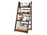 Retro 4 Tier Wooden Ladder Bookcase Folding Book Shelf Plant Stand Storage Rack V767-JJ-ZZ131