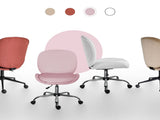 Office Desk Chair - Velvet Armless Swivel Study Seat OVOID PINK V274-FT-VOC-003SL-PK