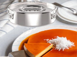 Flan Pan Mold 2.3 Qt , Stainless Steel Flan Mold with Lid - Flan Maker- Flan Maker V1370-AZ4-07980