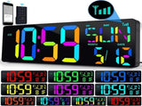 Large Digital Wall Clock 16.5 Inch Bluetooth Auto Time Sync Digital Clock Display Calendar Clock US V1192-AZ-W-29464