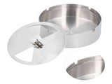 Ashtray Outdoor Thickened Stainless Steel Windproof Rotating Cover Design Finely Polished Ashtray V1294-YM0901-3117210133611