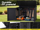 Gardeon Outdoor Storage Box 1170L Container Lockable Cabinet Tool Organizer Shed Black OSB-1170L-ABK