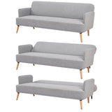 Merlin 3 Seater Sofa Futon Bed Fabric Lounge Couch - Grey V315-VOL-MERL-01