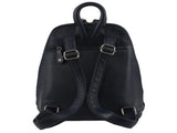 Milleni Womens Twin Zip Backpack Nappa Italian Leather Travel Bag - Navy V563-NL-10767-NAVY