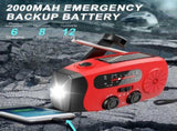 Hand Crank Emergency Radio, Portable Radio Solar Powerd AM FM WB NOAA Weather Radio with Flashlight, V1370-AZ4-08475