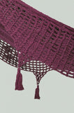 Outdoor undercover cotton Mayan Legacy hammock with hand crocheted tassels Queen Size Maroon V97-TDQMAROON