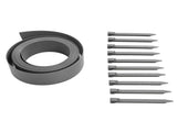 Plastic Garden Border Wood Grain Pattern Flat PE Landscape Edging Kit with Fixing Nails 10M Gray V1294-YM0901-3111240054912