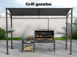 Instahut Gazebo Outdoor BBQ Grill Patio Garden Marquee Shade Shelter Shelf Hooks Grey GAZEBO-IR-HF-BBQ01-GY