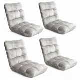 Artiss 4X Lounge Sofa Bed Flannel Fabric Grey FLOOR-SBL-M193-S-GYX4