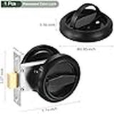 Round Recessed Door Lock, Stainless Steel 304 Hidden Recessed Cup Door Handle,Low Profile Door Knob V1192-AZ-W-24026